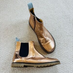 Mini Boden bronze copper leather Chelsea boots